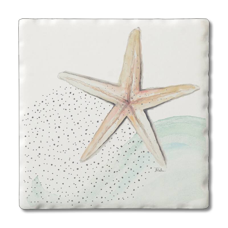 Counterart Absorbent Stone Coasters - Starfish - Set of 4 - 4x4x1.545