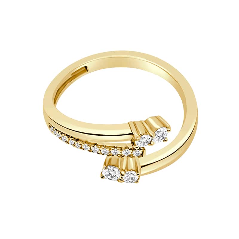 Auriya 14k Gold Lab Grown Round Diamond Open Bypass Ring 0.39 ct. tw. (F-G, VS)