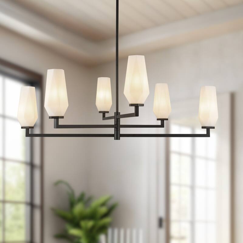 Alora Lighting CH424135 Krysta 6 Light 35" Wide Chandelier