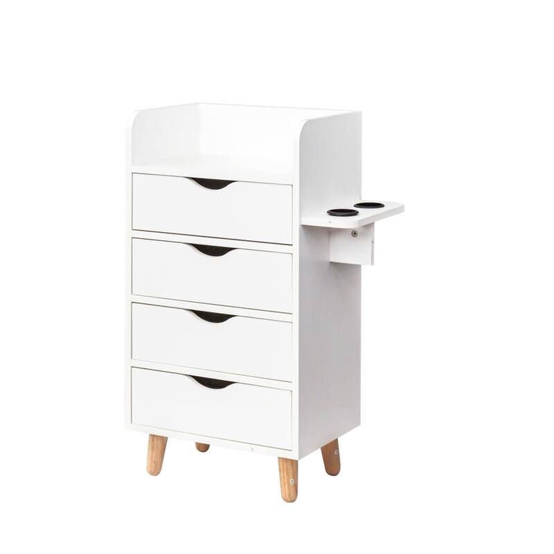 4 -Layer Pink Salon Storage Cabinet, with 2 Hair Dryer Holders