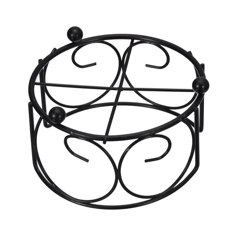 Coaster Holder, 1pcs 4.25" Metal for Round Coasters, Holds 6 Coasters - Black