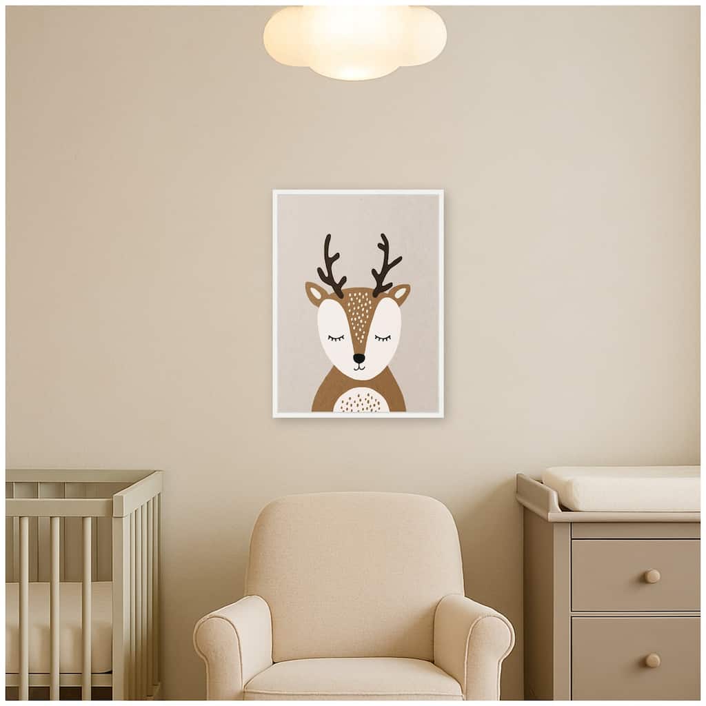 Kate and Laurel Deer by July Art Prints Framed Canvas Wall Art Print
