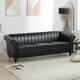 Black Classic Design PU Leather Chesterfield Three Seater Sofa with ...