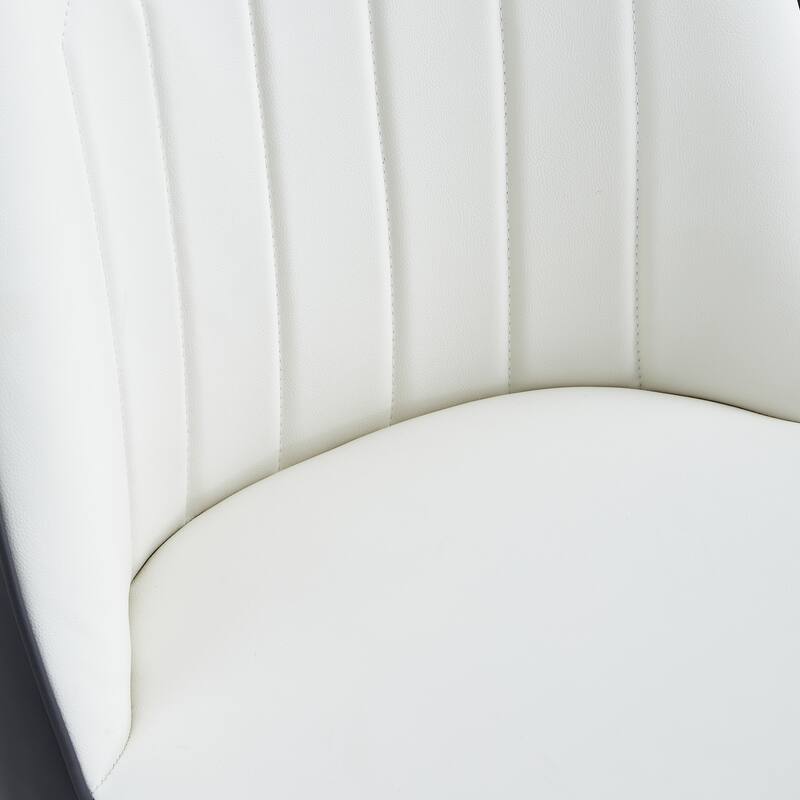 Modern Faux Leather Dining Chair Set of 4, Upholstered Kitchen Side Chair with Metal Legs Armless Chair for Living Room