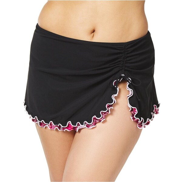 black ruffle swim skirt