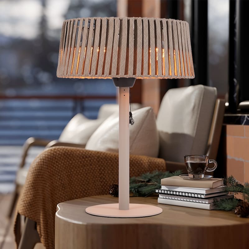1500W Portable Tabletop Outdoor Halogen Electric Patio Heater - Brown/Tan
