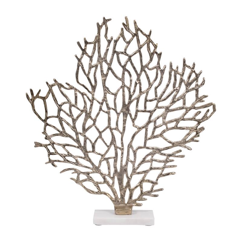 Sagebrook Home Coastal 21" Gold Coral Branch Sculpture - 19" x 4" x 21"