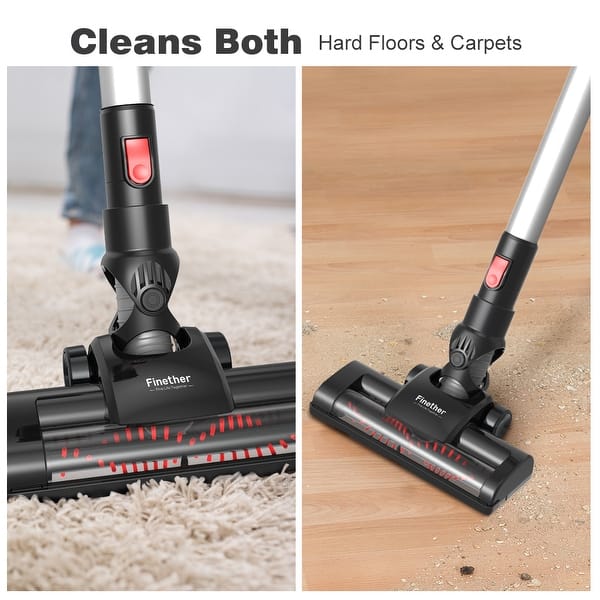 Finether Cordless Stick Vacuum Cleaner With 5 Attachments Wall Mount For Multiple Surfaces Overstock 28001898