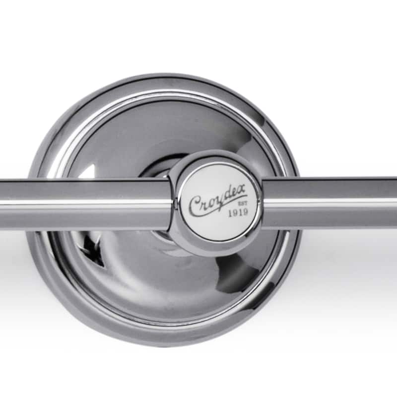 Croydex 1919 Flexi-Fix Screw or Glue Towel Bar, Wall Mounted Adhesive Bathroom Towel Rack (27.4in)
