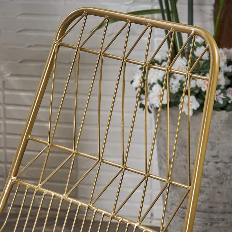 Niez Outdoor Wire Counter Stools (Set of 4) by Christopher Knight Home - N/A