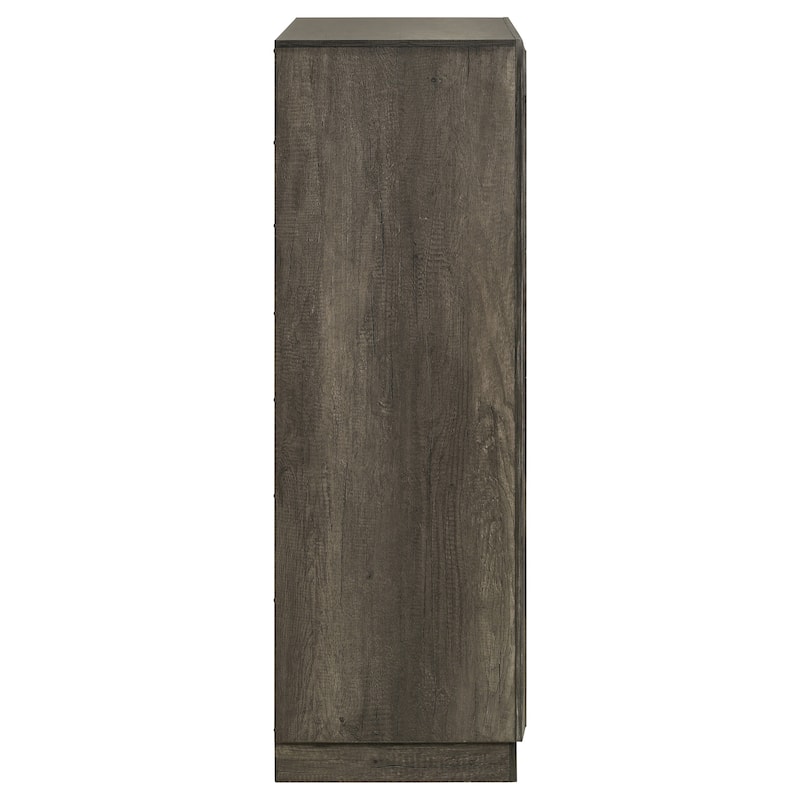 Janine Transitional Wood 5-drawer Bedroom Chest Grey