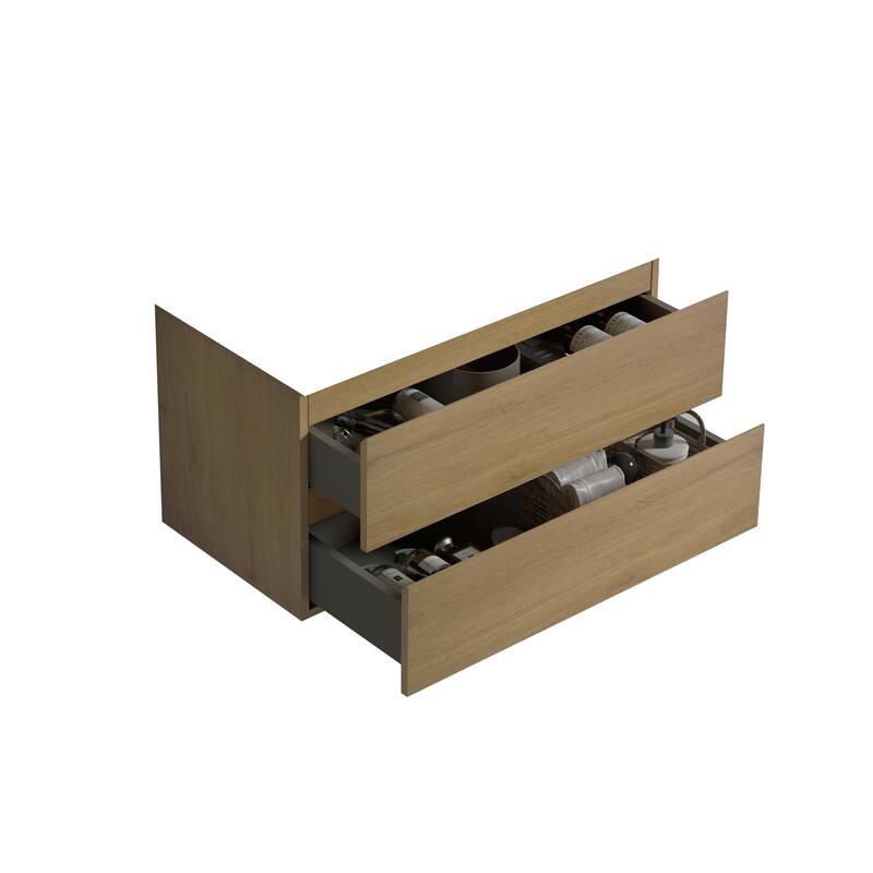 GDFStudio - Alice 36'' Wall-Mounted Bathroom Vanity Cabinet with Two Drawers,Pre-Assembled (Basin Not Included) - 36"