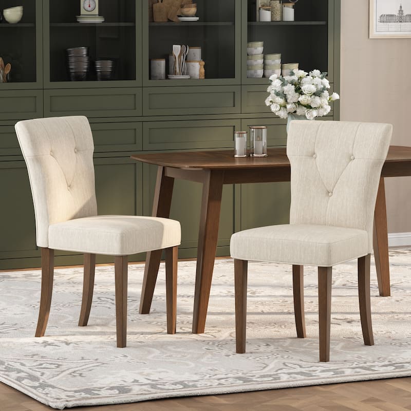 Chastin Farmhouse Rubberwood Upholstered Dining Chair (set of 2) by Christopher Knight Home