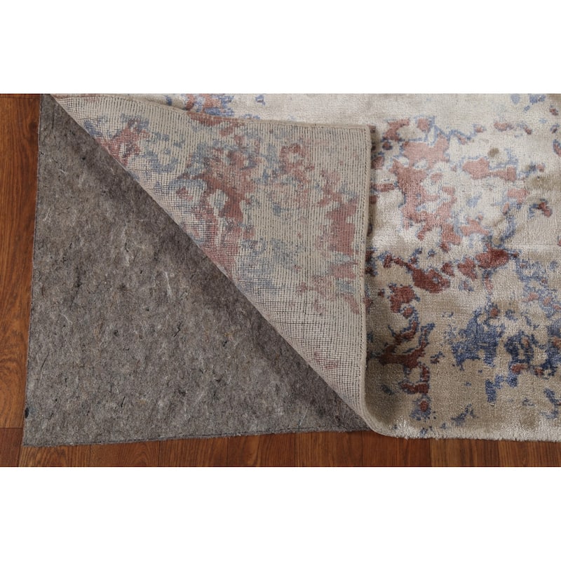Abstract Indian Foyer Rug Hand-Knotted Contemporary Wool Carpet - 4'5"x 6'4"