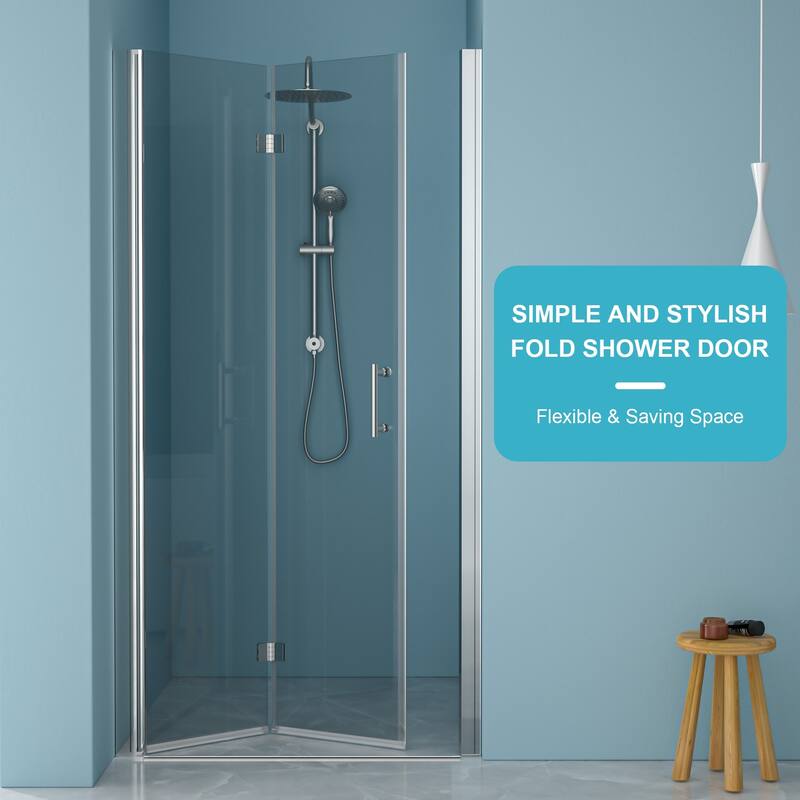 30"W x 72"H Pivot Frameless Swinging Shower Door