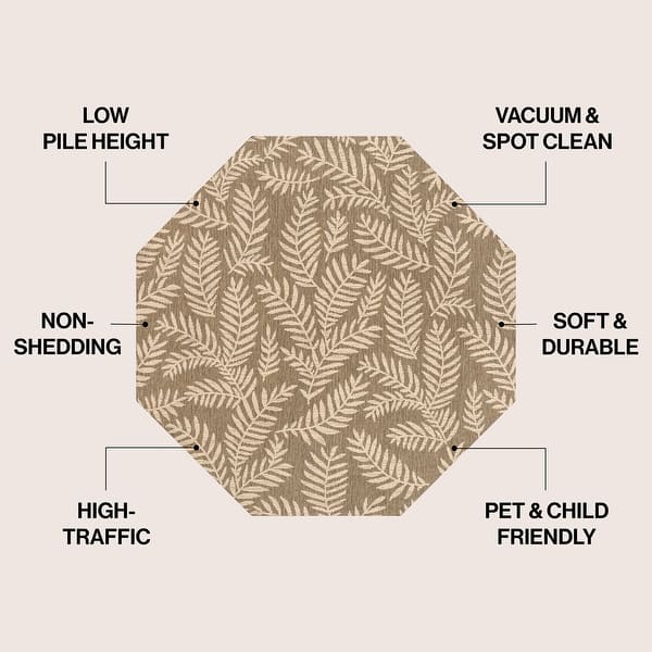 dimension image slide 17 of 23, JONATHAN Y Galon Palm Frond Indoor/Outdoor Area Rug