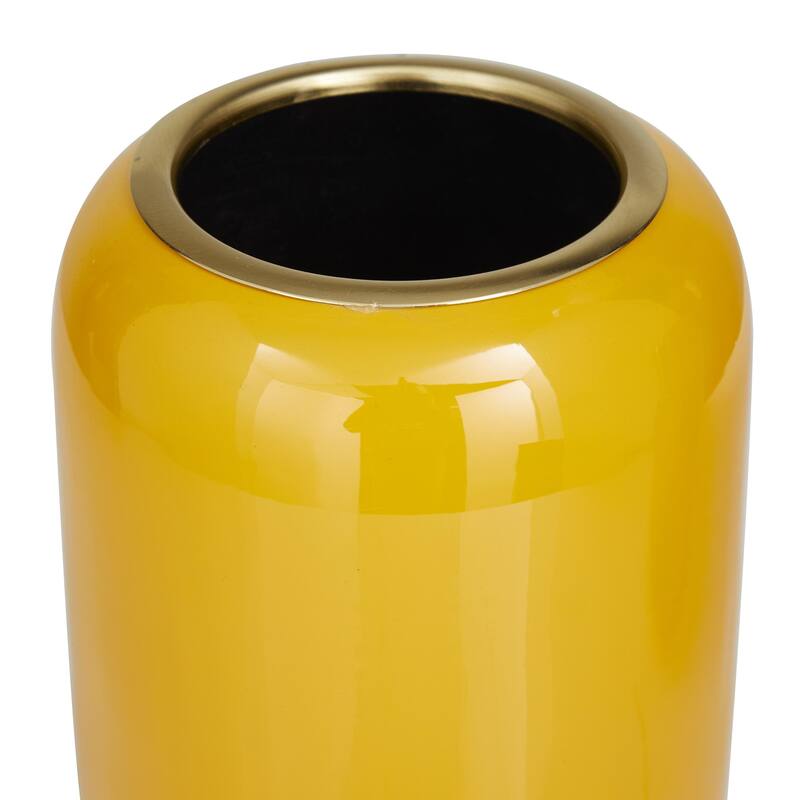 Metal Decorative Vase - Set of 2 Yellow - Roche River Decor