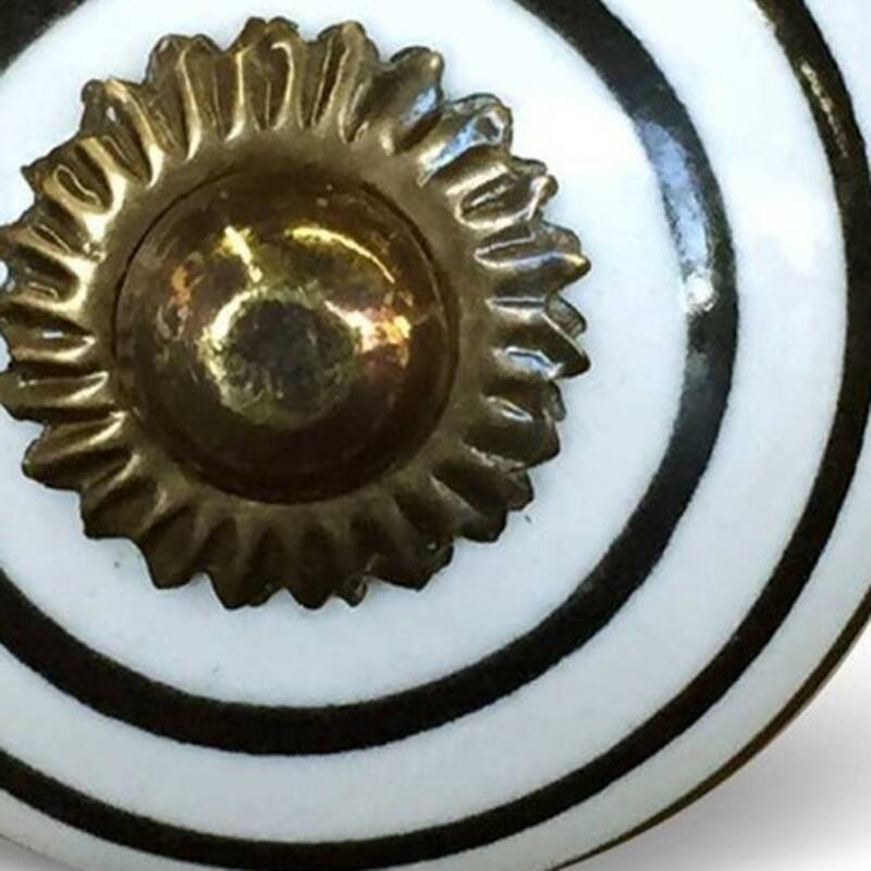 1.5" Set of 8 Ceramic Flower Drawer Knobs with Bronze Finish Round Decorative Pulls for Cabinets - 1.5” x 1.5” x 1.5”