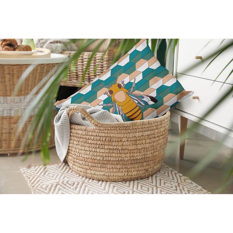 Bee and Comb Decorative Throw Pillow