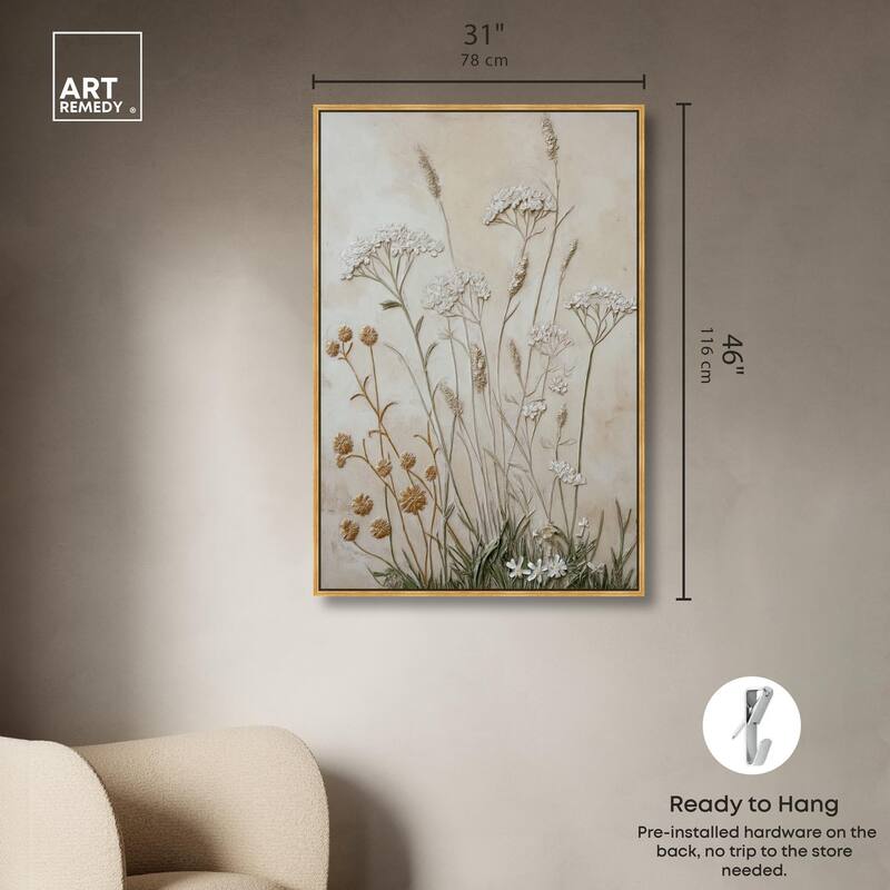 Plaster Petal Panorama Canvas by Art Remedy