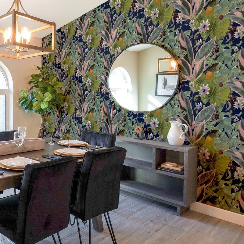 Arthouse Etta Navy Tropical Wallpaper