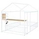 preview thumbnail 29 of 32, Metal Full Size Bed House Bed with Desk,Smart Storage and USB Ports,Kids Bed Design