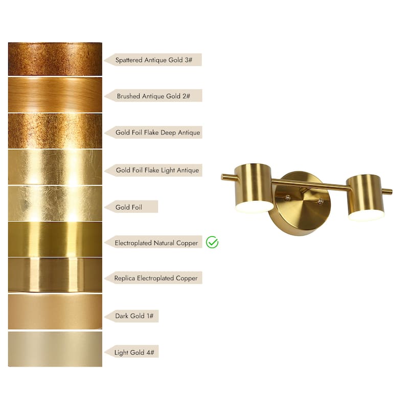 Modern 1/2/3-Light Gold Brass LED Bathroom Vanity Light Linear Wall Sconces