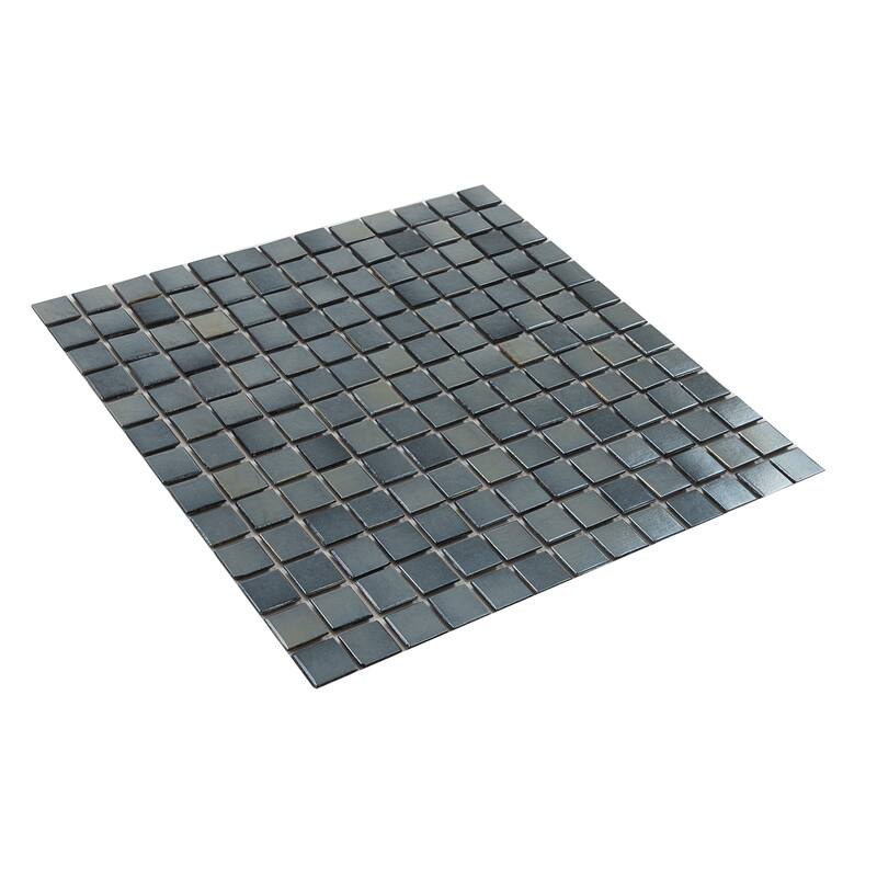 Apollo tile 12" x 12" Nacreous Glossy Shimmer Black Glass Tile (20 sq ft/case) - 20 Pack