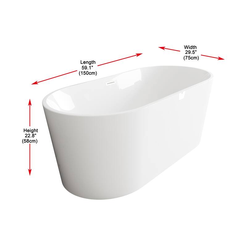Melisande Bathtub in Glossy White