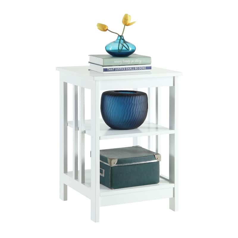 End Table with Spacious Surface and Multiple Shelves, Functional Storage Accent Table for Books, Décor, and Daily Living Use