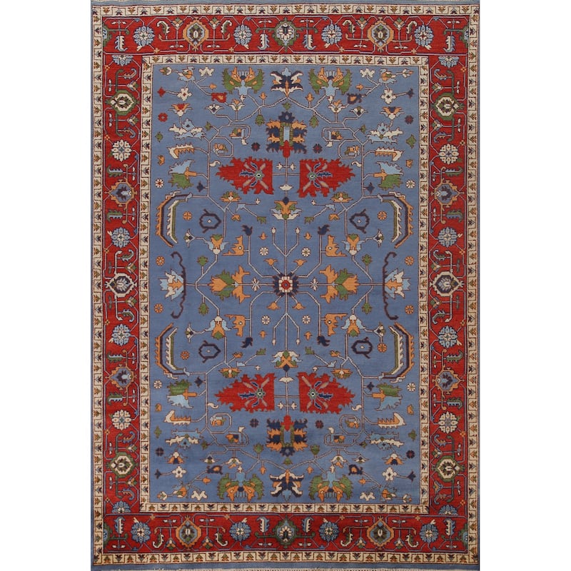 Blue Heriz Serapi Area Rug Hand-Knotted Wool Carpet - 8'9"x 11'11"