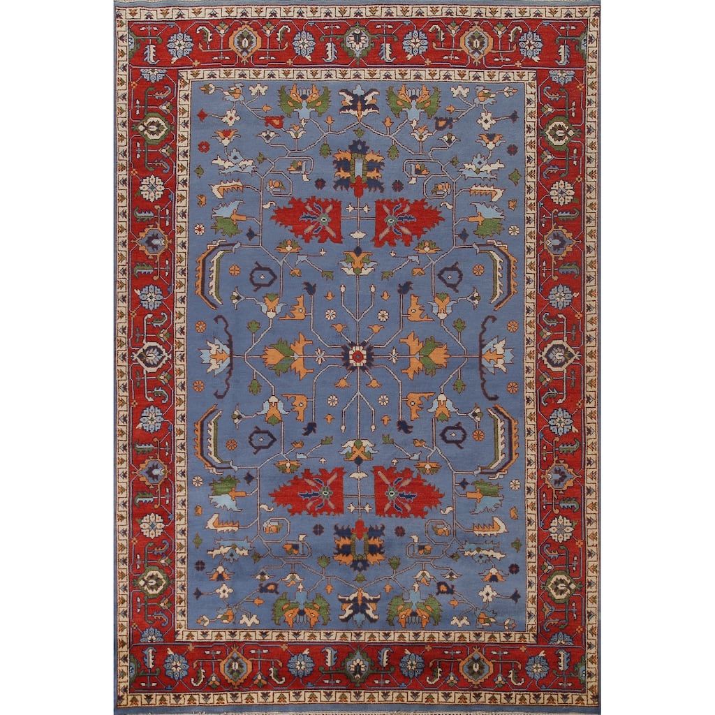 Blue Heriz Serapi Area Rug Hand-Knotted Wool Carpet - 8'9"x 11'11"