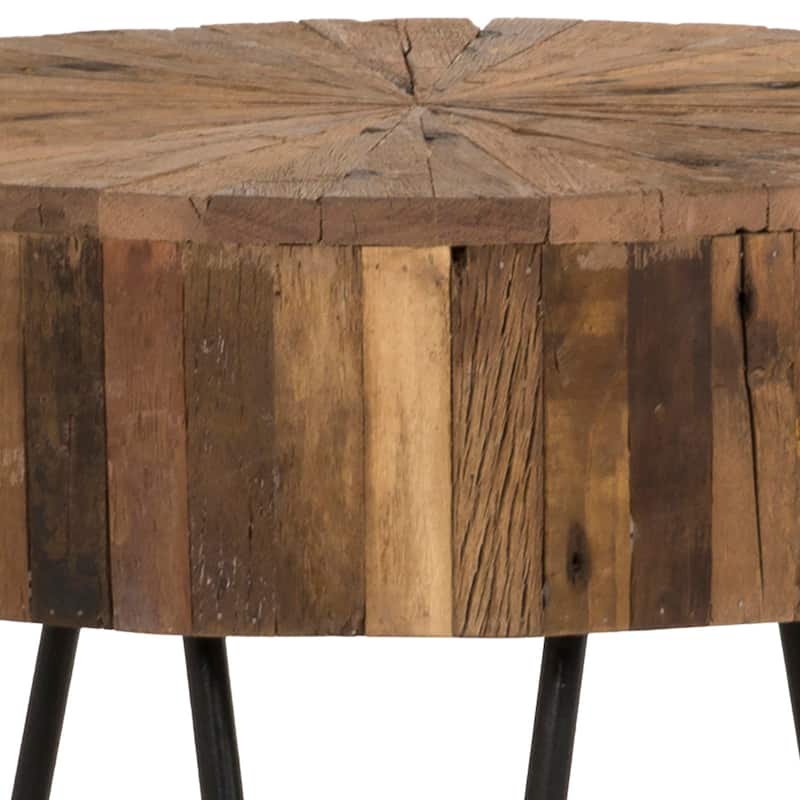 Living Room Accent End Table, Wood and Metal Sofa Side Table, /
