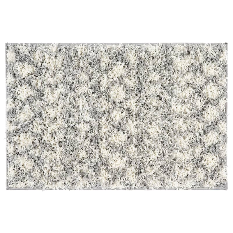 World Rug Gallery Trellis Geometric Plush Shag Area Rug
