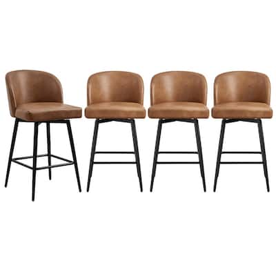 Charlotte Counter Height Swivel Barstool with Metal Legs Set