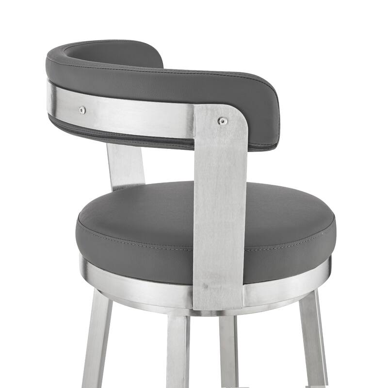 Bryant Counter or Bar Stool in Faux Leather and Metal