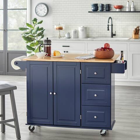3-drawer Drop Leaf Kitchen Cart