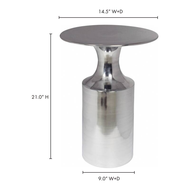 Aurelle Home Art Deco Aluminum Pedestal Accent Table