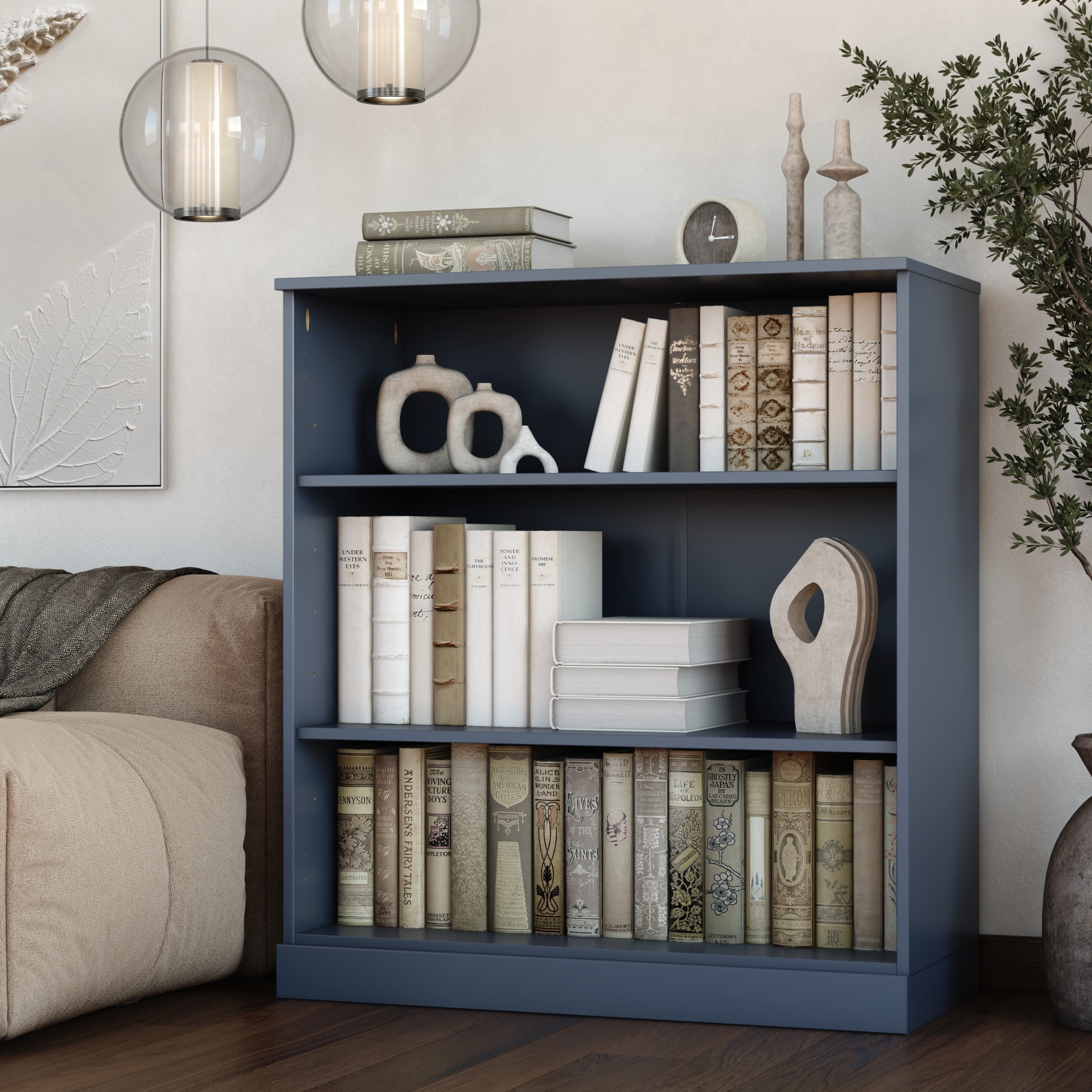 SEI Furniture Denargo Red Spine Tower Shelf