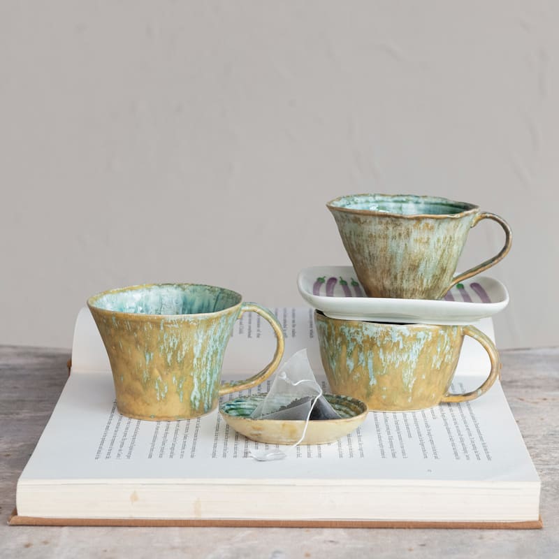 Stoneware Mug Set with Rust Finish - 5.5"L x 4.1"W x 3.1"H