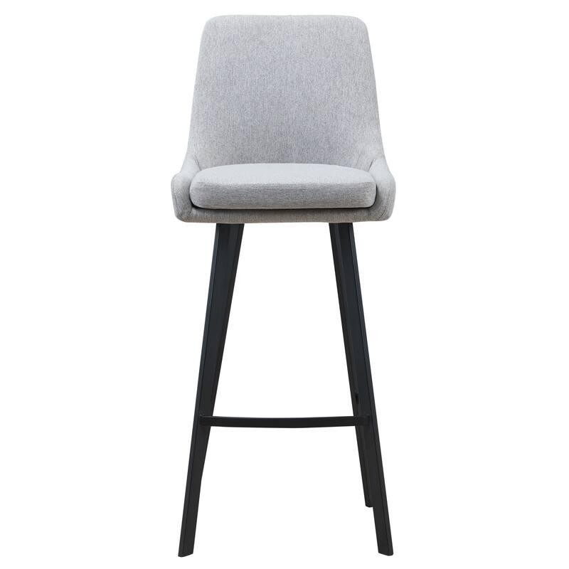 Leick Home Upholstered Back Counter Height Stool with Steel Base Set of 2