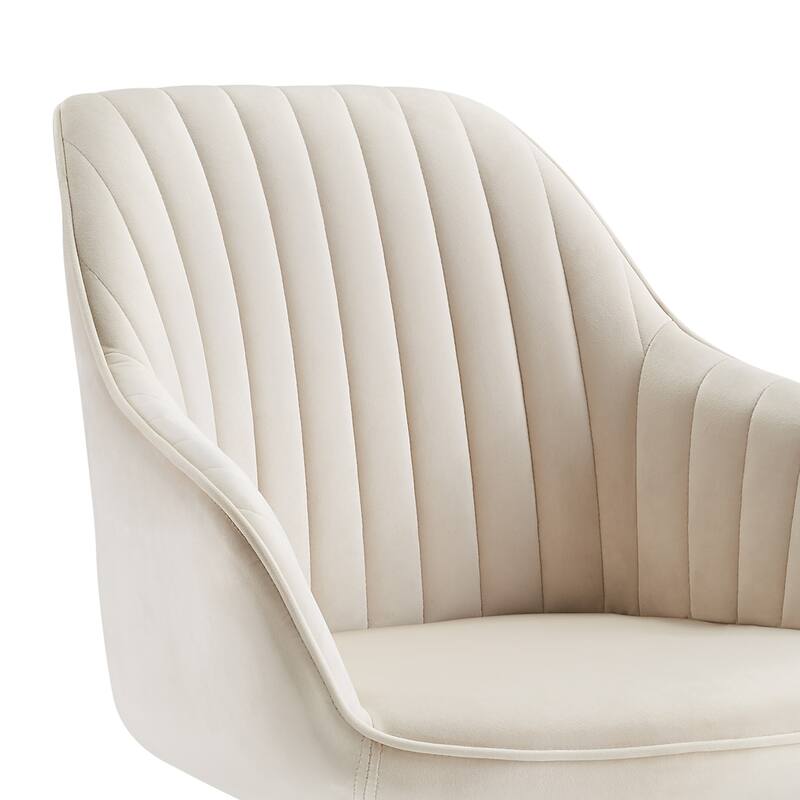 Art Leon Set of 2 Velvet Swivel Dining Chair with Golden Legs