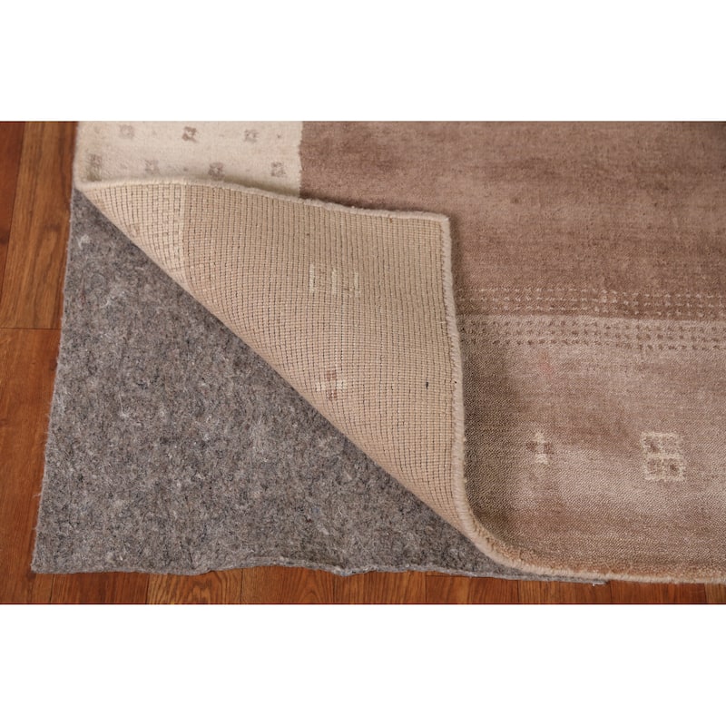 Gabbeh Indian Area Rug Handmade Brown Modern Wool Carpet - 5'4" x 7'8"