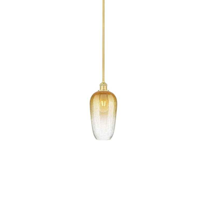 Innovations Lighting 616-1S-15-7 Brookhaven Flute Pendant Brookhaven - Satin Gold / Amber