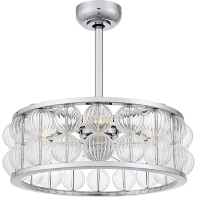 Terrarock 4-Light Polished Chrome Fan Light