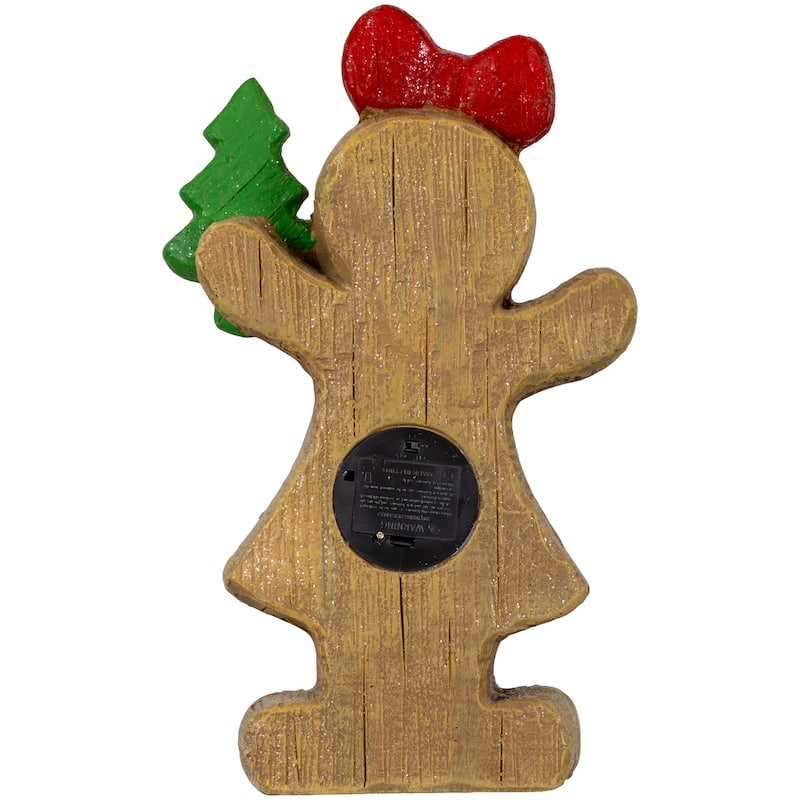 LED Lighted Gingerbread Girl Christmas Figurine - 15.25"