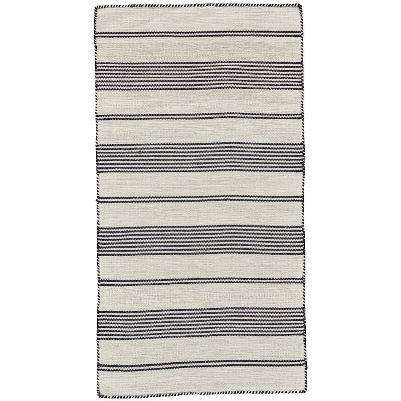 Feizy FZRG65054 Glennview Pass 4' x 6' Polyester Hand Woven Nautical - Coal