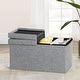 preview thumbnail 30 of 89, 30 Inch Smart Lift Top Button Tufted Fabric Storage Ottoman by Crown Comfort Light Grey