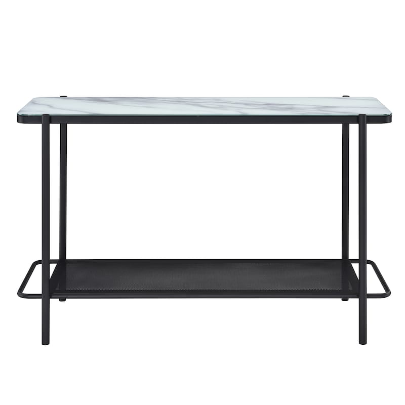 Puetz Contemporary White Glass Top 3-Piece Coffee Table Set by Furniture of America
