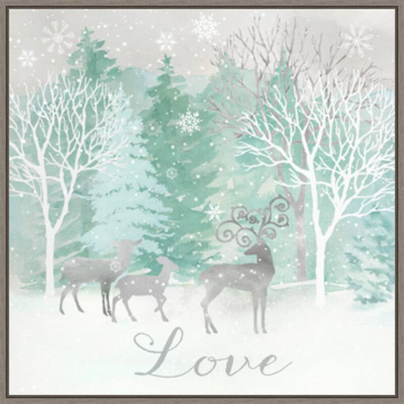 Peace on Earth Silver III by Cynthia Coulter Canvas Art Framed - 22 x 22 in